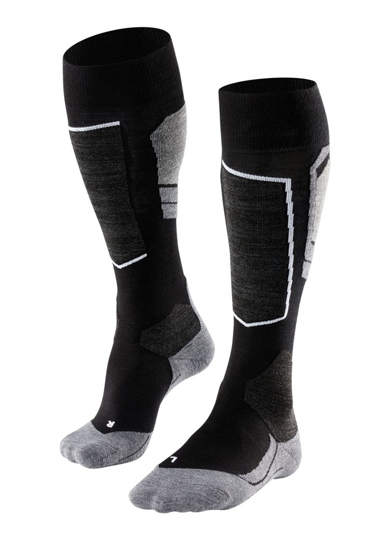 Falke Heren SK4 skisokken in wolblend in de kleur Zwart, maat: 46-48