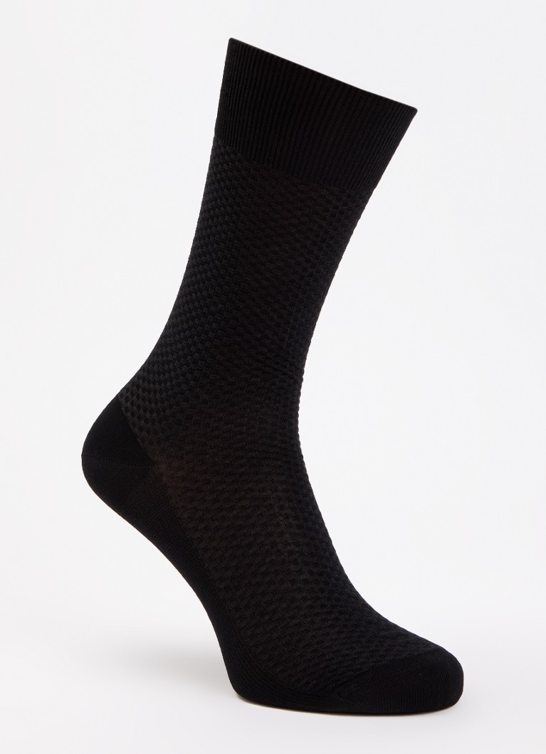 Falke Heren Tiago sokken in katoenblend in de kleur Zwart, maat: 45-46