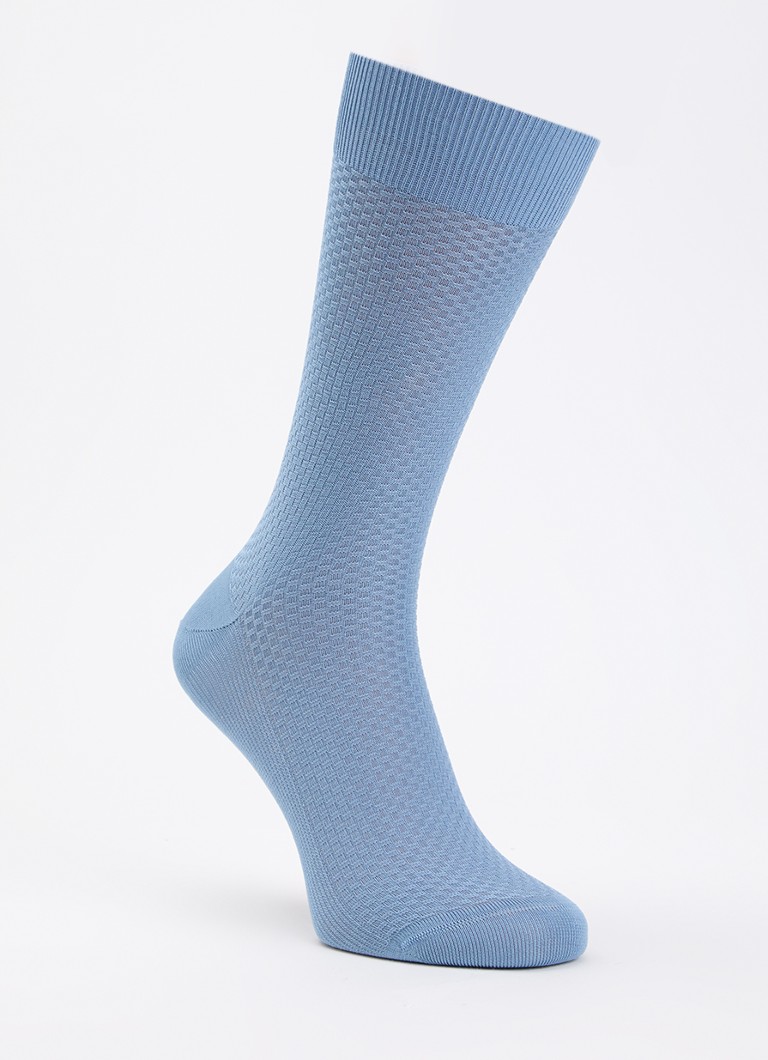Falke Heren Tiago sokken in katoenblend in de kleur Staalblauw, maat: 39-40