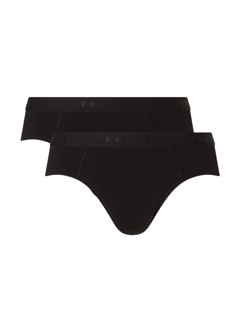 Falke Heren Slip met logoband in 2-pack in de kleur Zwart, maat: M