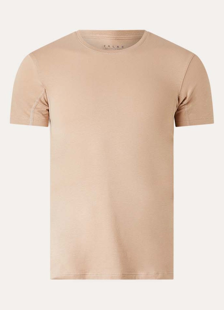 Falke Heren Climate Control T-shirt met ronde hals in de kleur Camel, maat: M