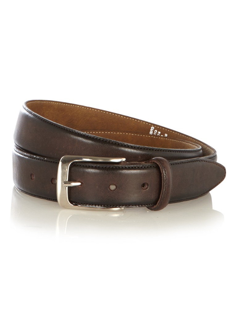 Profuomo Heren Riem van leer in de kleur Donkerbruin, maat: 85 cm