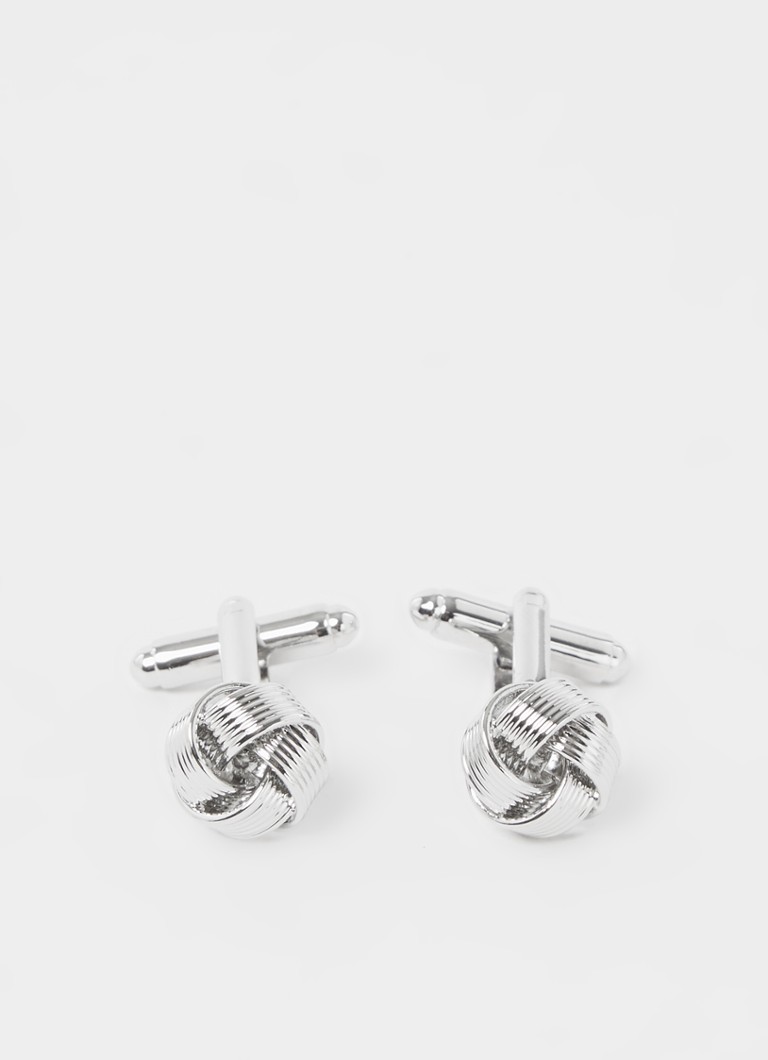 Profuomo Heren Turkish Knot manchetknopen in de kleur Zilver, maat: OS