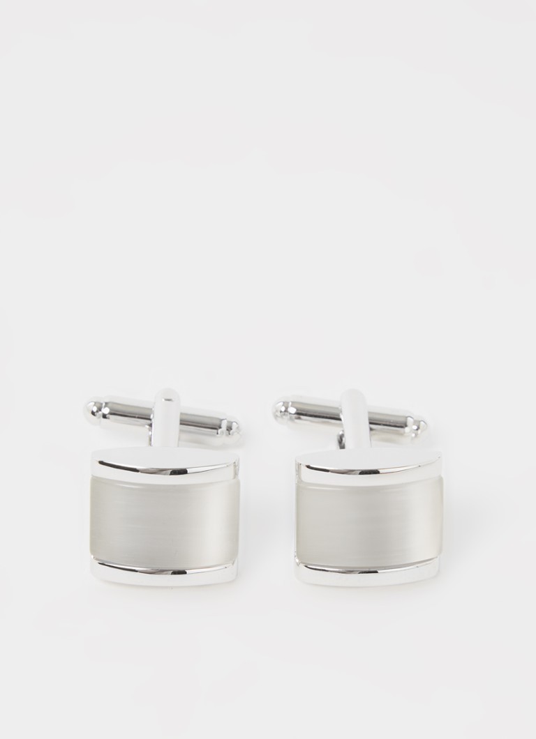 Profuomo Heren Cat's eye manchetknopen in de kleur Zilver, maat: OS