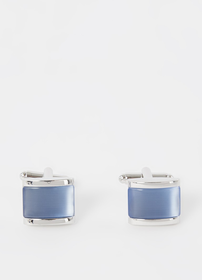 Profuomo Heren Cat's eye manchetknopen in de kleur Blauw, maat: OS