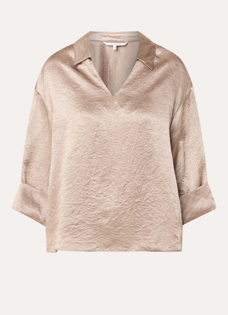 Xandres Dames Halexa tuniek met metallic finish in de kleur Lichtbruin