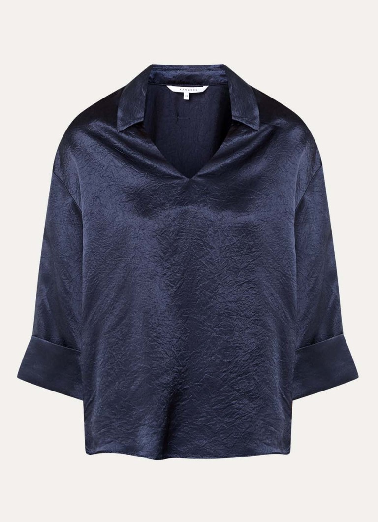 Xandres Dames Halexa tuniek met metallic finish in de kleur Donkerblauw