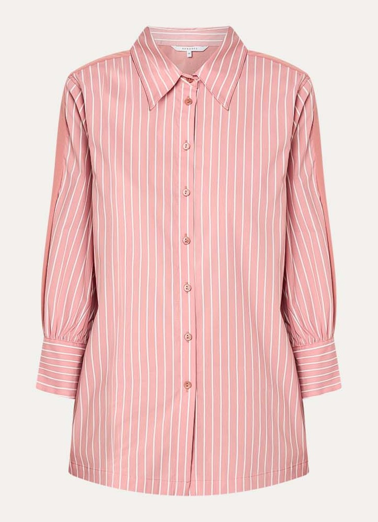Xandres Dames Hatriena blouse met streepprint in de kleur Koraal