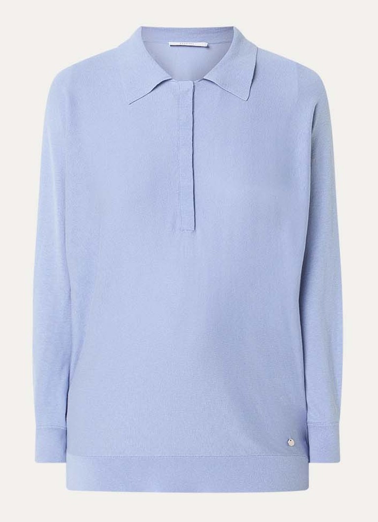 Xandres Dames Ginny fijngebreide trui in zijdeblend in de kleur Blauwgrijs