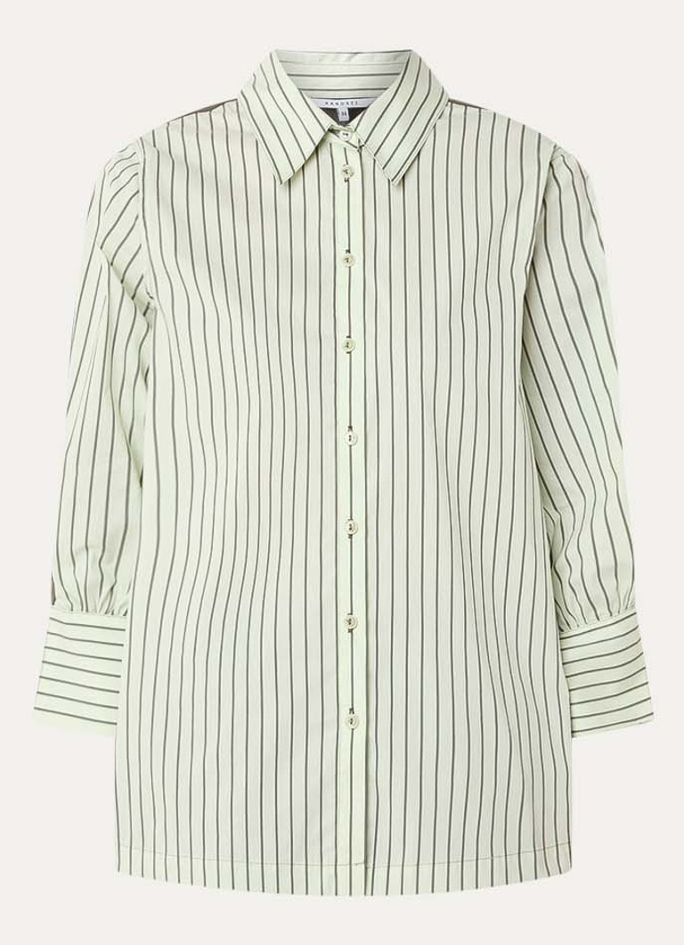 Xandres Dames Hatriena blouse met streepprint in de kleur Lindegroen