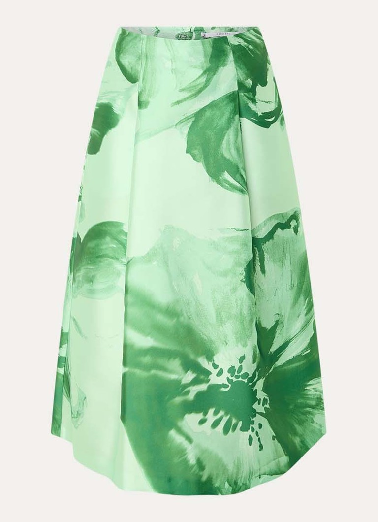 Xandres Dames Rayma midi A-lijn rok met bloemenprint in de kleur Groen