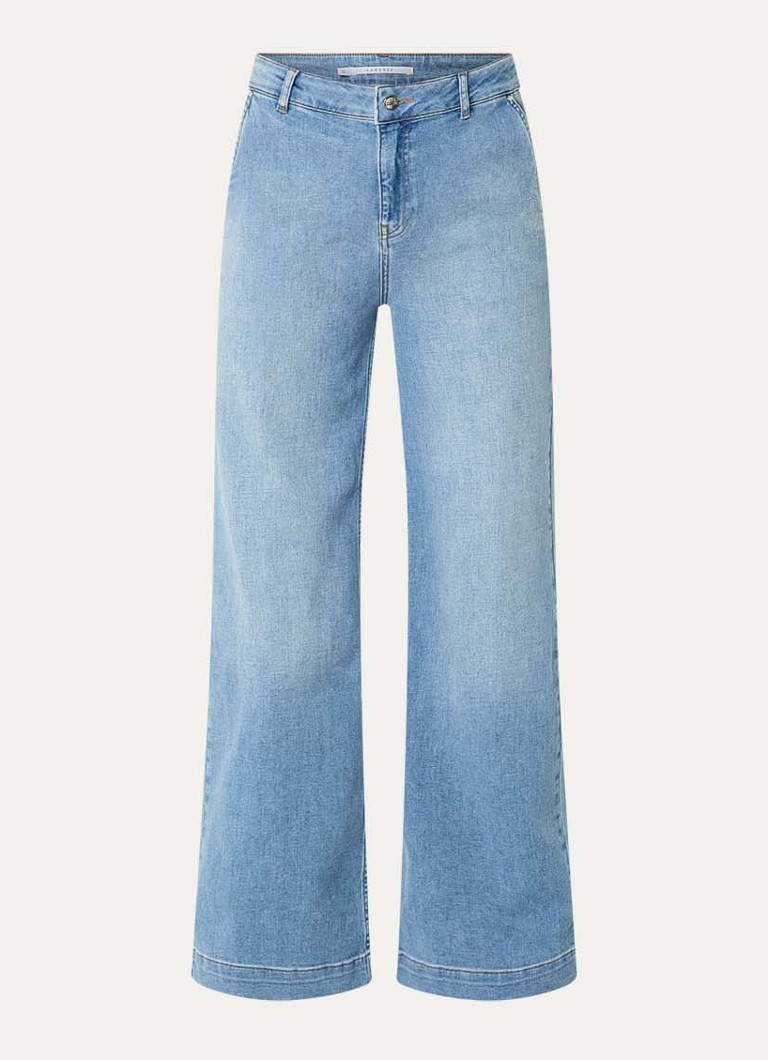 Xandres Dames Pasis Azak high waist wide leg jeans met medium wassing in de kleur Indigo