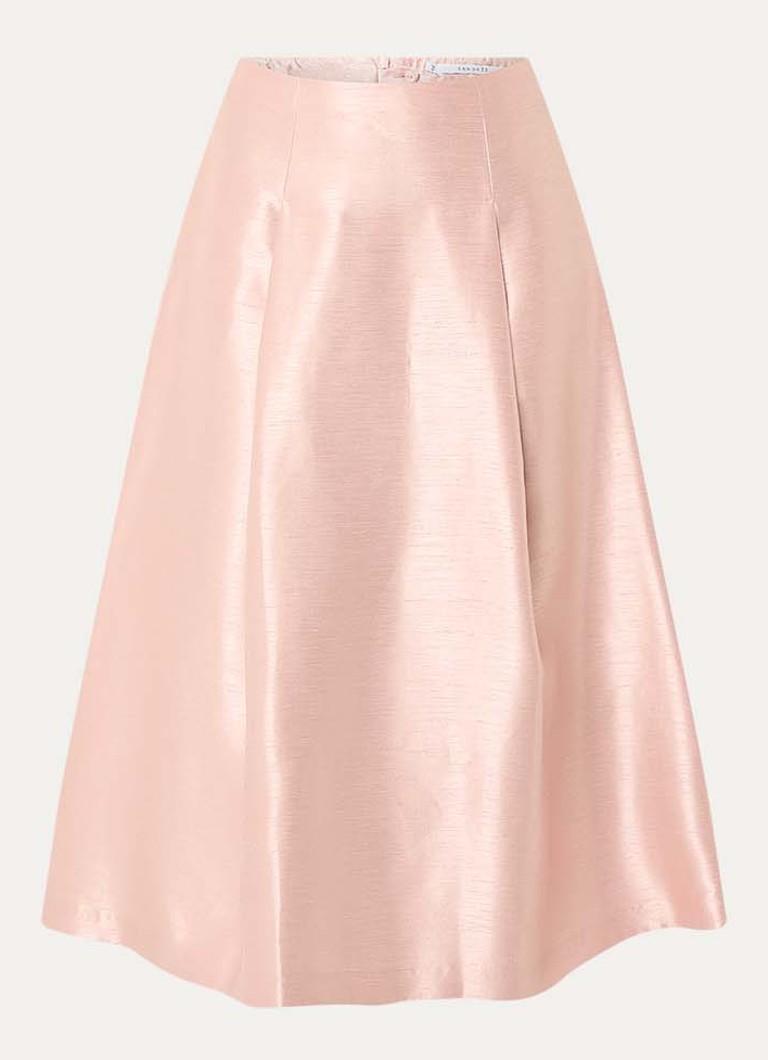 Xandres Dames Rayma midi A-lijn rok met metallic finish in de kleur Zalmroze