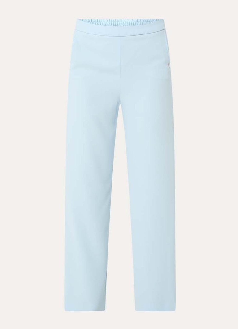 Xandres Dames Phocas high waist straight fit pantalon met steekzakken in de kleur Lichtblauw