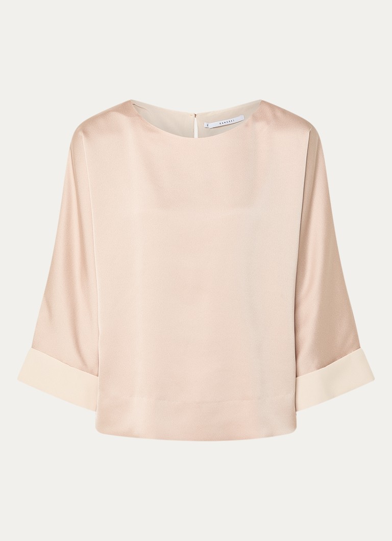 Xandres Dames Halia blouse van satijn met trompetmouw in de kleur Beige