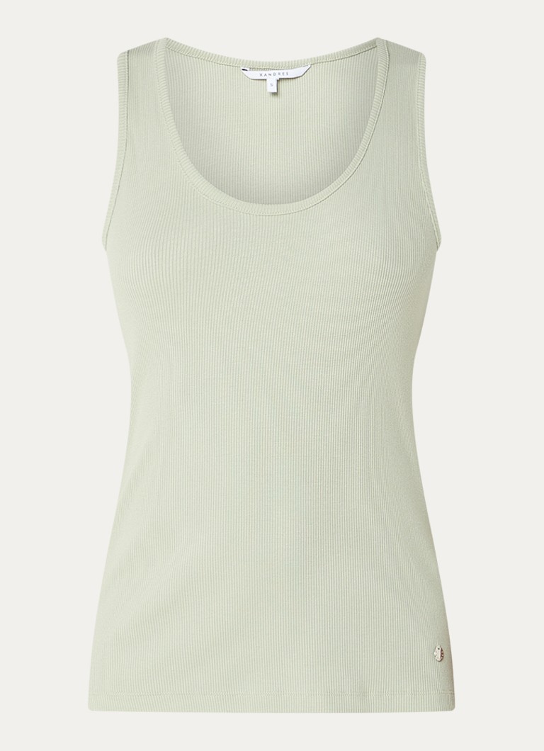 Xandres Dames Fozia ribgebreide tanktop in de kleur Mint