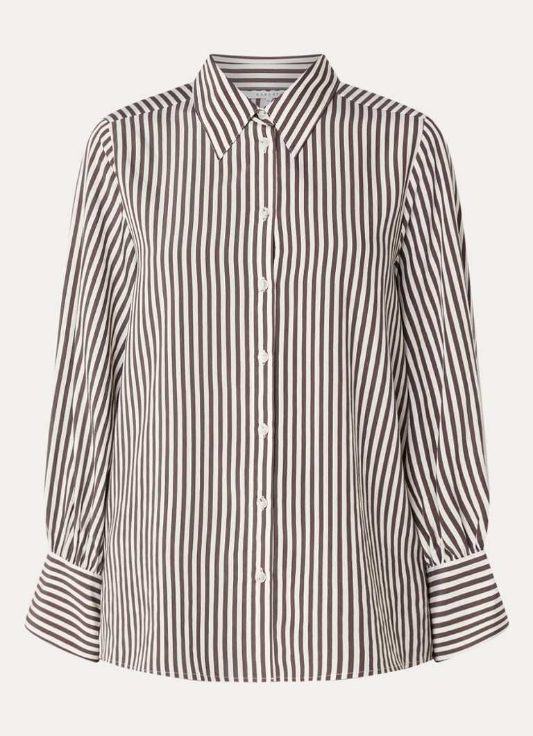 Xandres Dames Heloisa blouse met streepprint in de kleur Donkerbruin