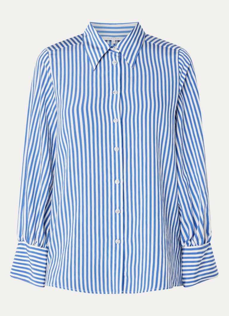 Xandres Dames Heloisa blouse met streepprint in de kleur Kobaltblauw