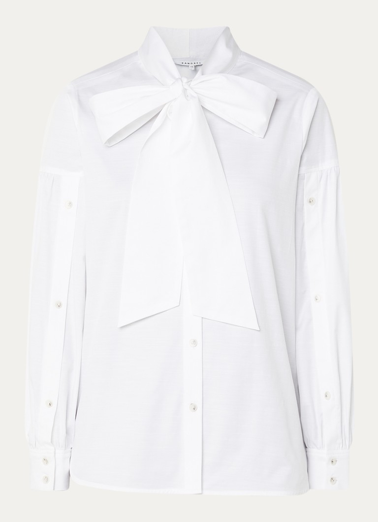 Xandres Dames Hermino blouse met sjaalkraag in de kleur Wit