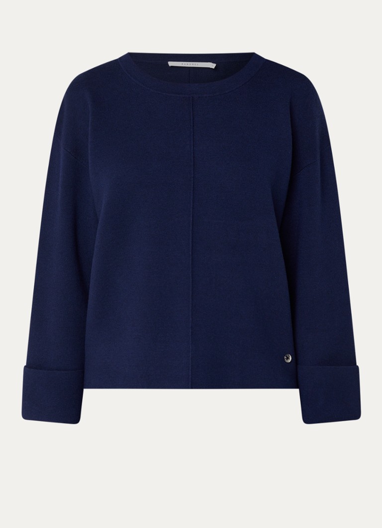 Xandres Dames Annalisa fijngebreide trui met ronde hals in de kleur Royalblauw