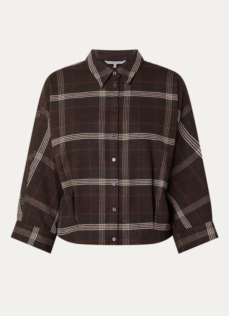 Xandres Dames Hilou blouse met ruitdessin in de kleur Bruin