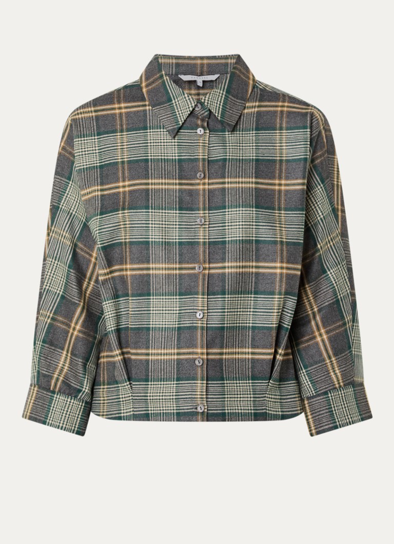 Xandres Dames Hilou blouse met ruitdessin in de kleur Groen