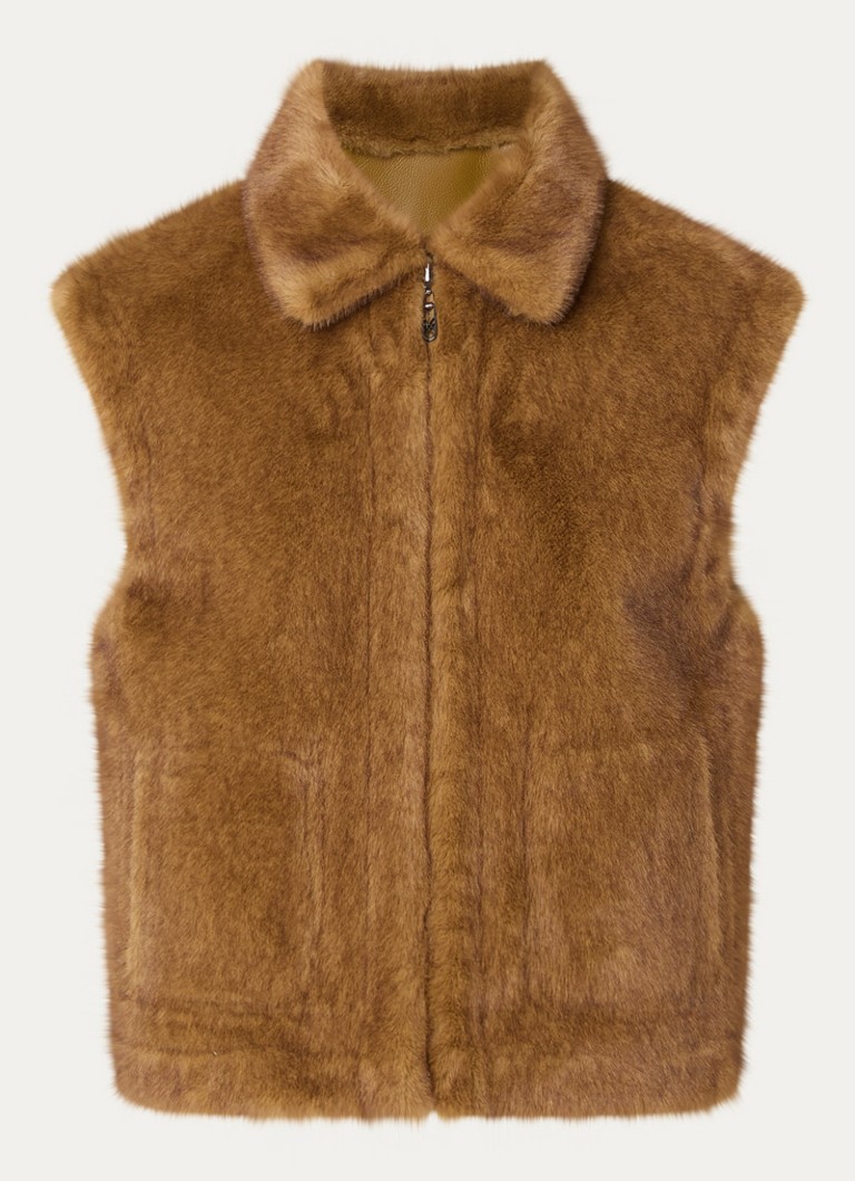 Xandres Dames Jana reversible bodywarmer met steekzakken in de kleur Bruin