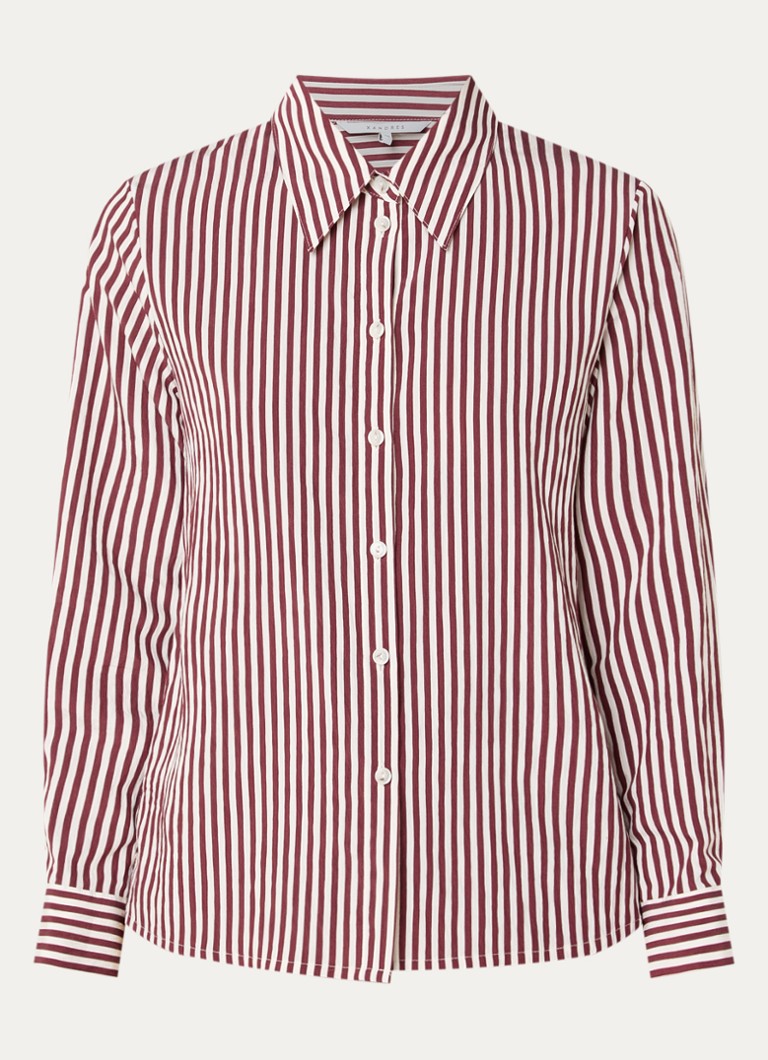 Xandres Dames Henk blouse met streepprint in de kleur Bordeauxrood