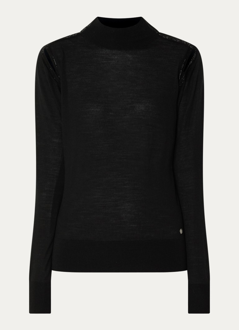 Xandres Dames Galega pullover van wol in de kleur Zwart
