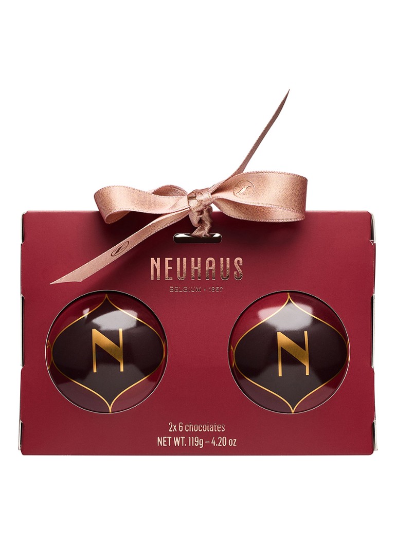 Neuhaus Kerstballen met chocolade bonbons in geschenkverpakking 12 stuks - Deal