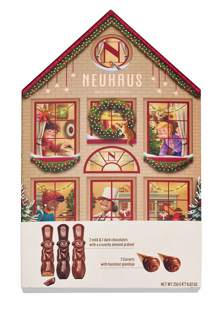 Neuhaus Kersthuis chocolade in geschenkverpakking 5 stuks Bruin - Deal