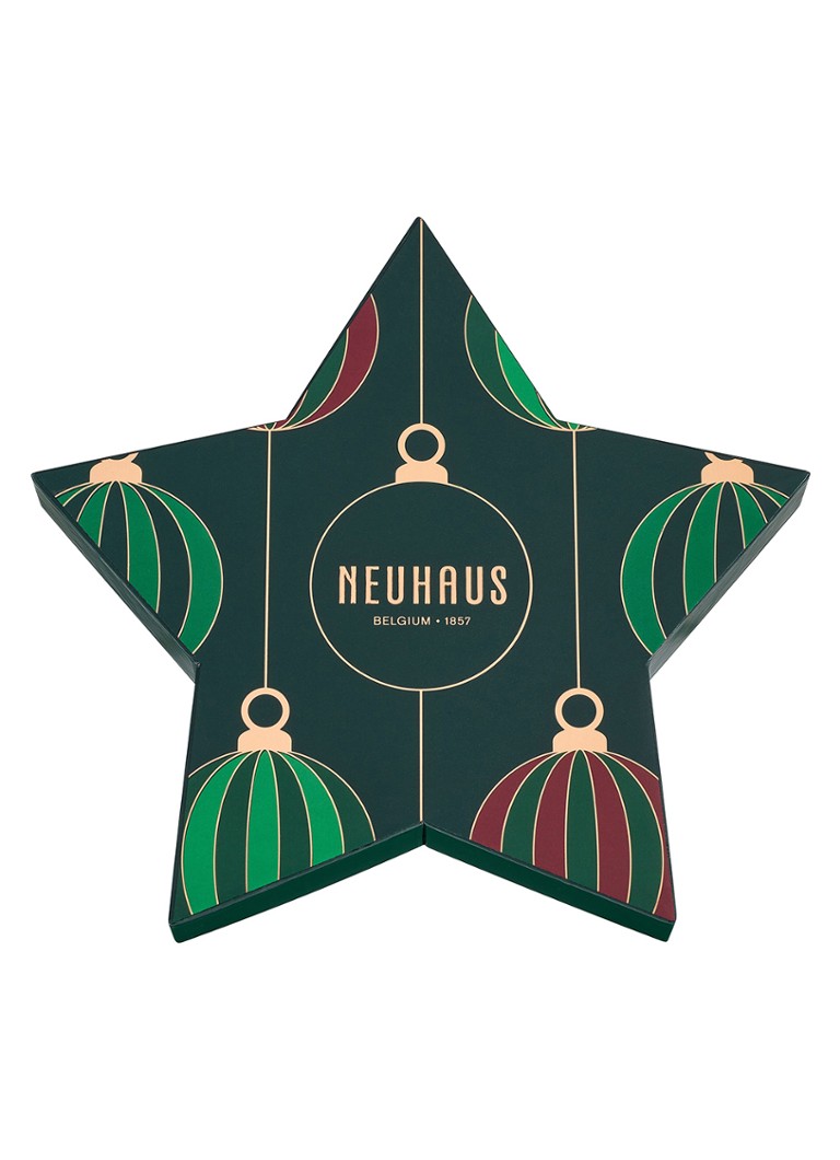 Neuhaus Christmas Star Box chocolade bonbons in geschenkverpakking 20 stuks Donkergroen - Deal