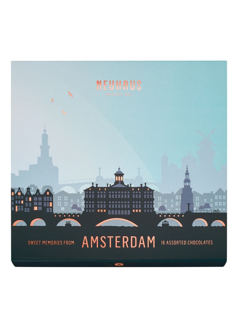 Neuhaus Amsterdam Souvenir Box bonbons 16 stuks Lichtblauw - Deal