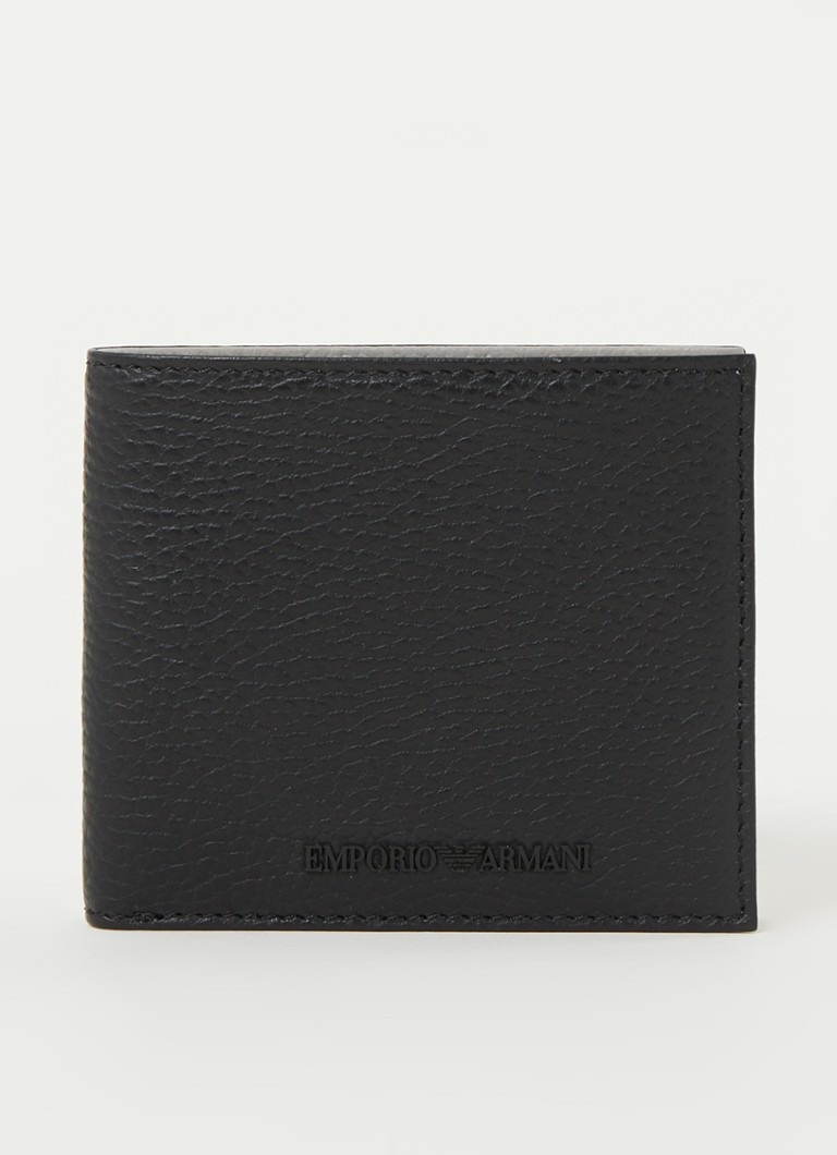Armani Heren Portemonnee van leer in de kleur Zwart