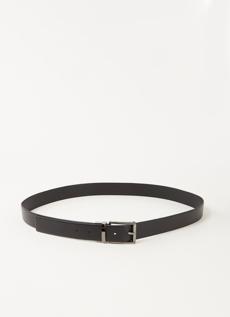 Armani Heren Riem van leer in de kleur Zwart