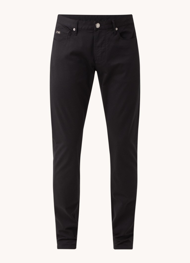 Armani Heren Slim fit jeans met stretch en gekleurde wassing in de kleur Zwart