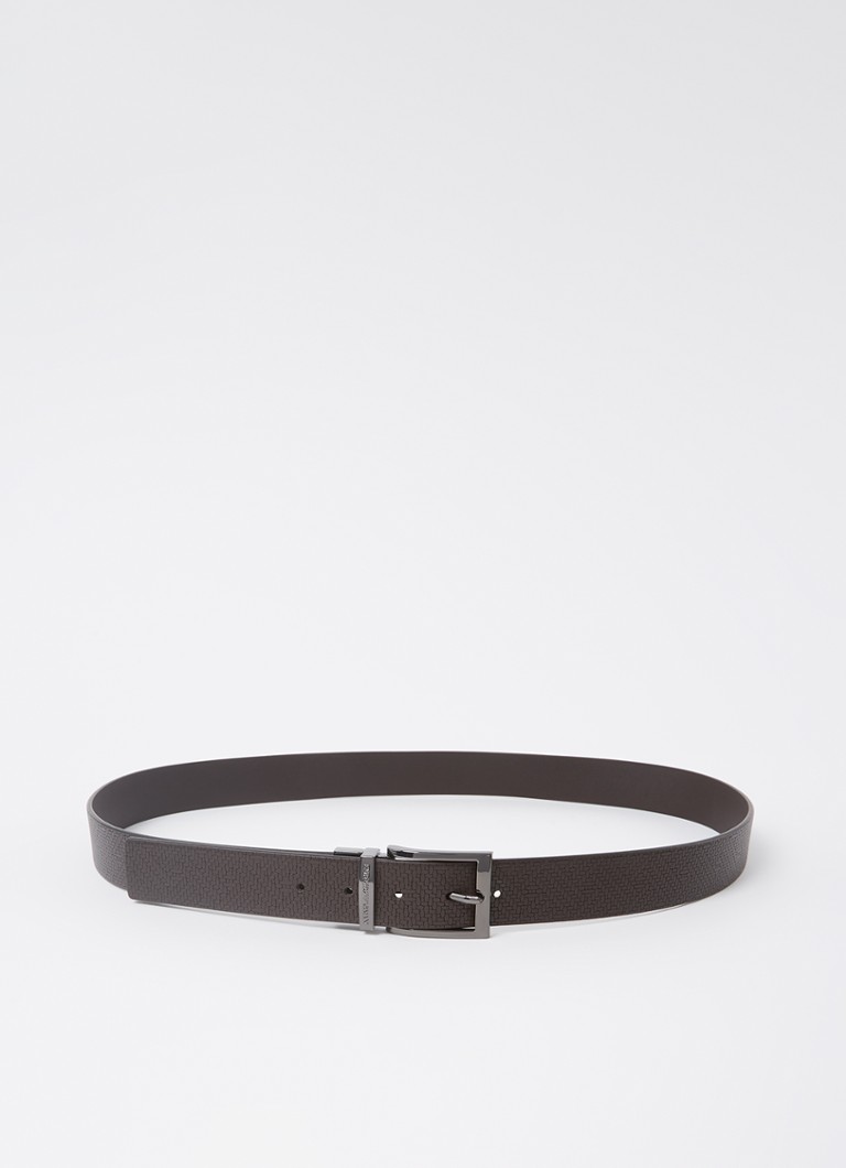 Armani Heren Tongue riem van leer in de kleur Bruin
