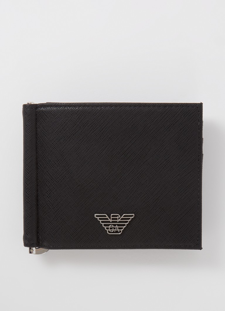 Armani Heren Portemonnee met logo in de kleur Zwart
