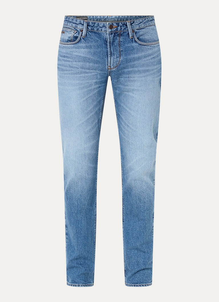 Armani Heren Straight leg jeans met steekzakken in de kleur Lichtblauw