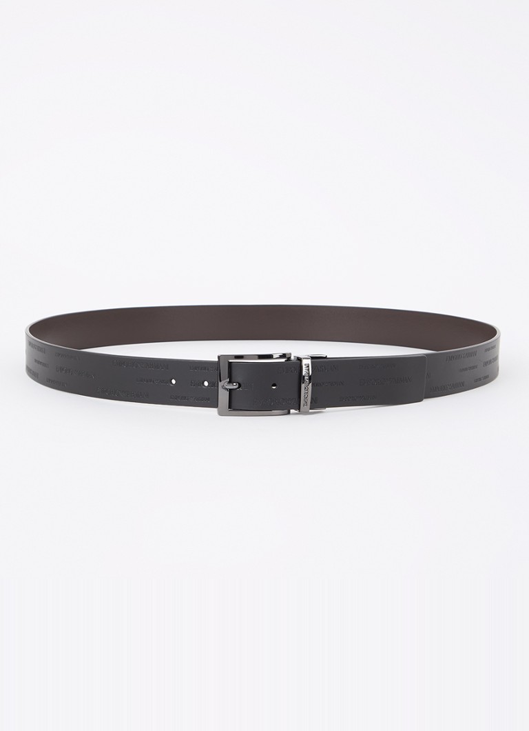 Armani Heren Reversible riem van leer in de kleur Donkerbruin