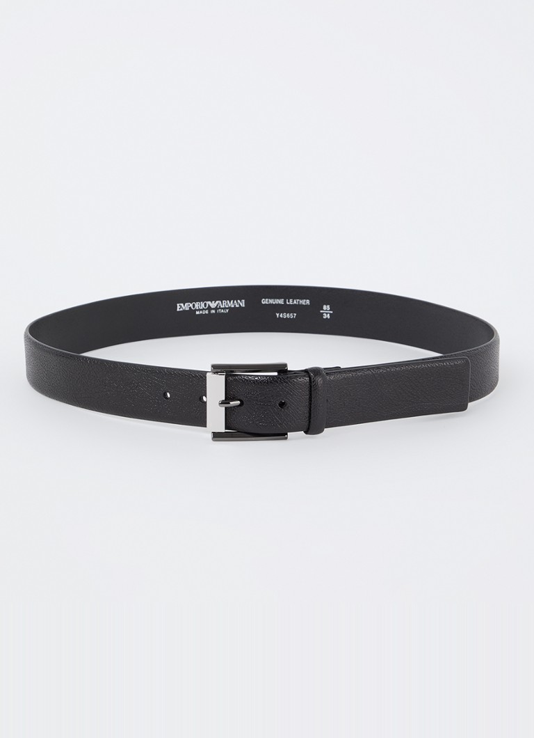 Armani Heren Riem van leer in de kleur Zwart