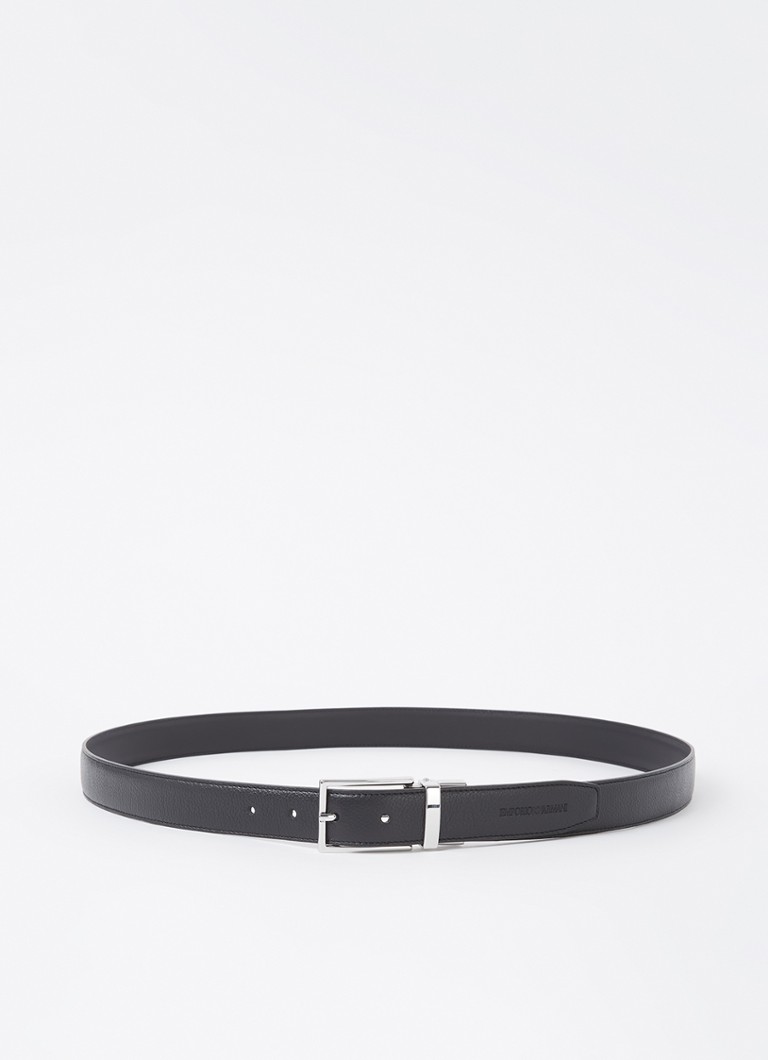 Armani Heren Riem van leer in de kleur Zwart