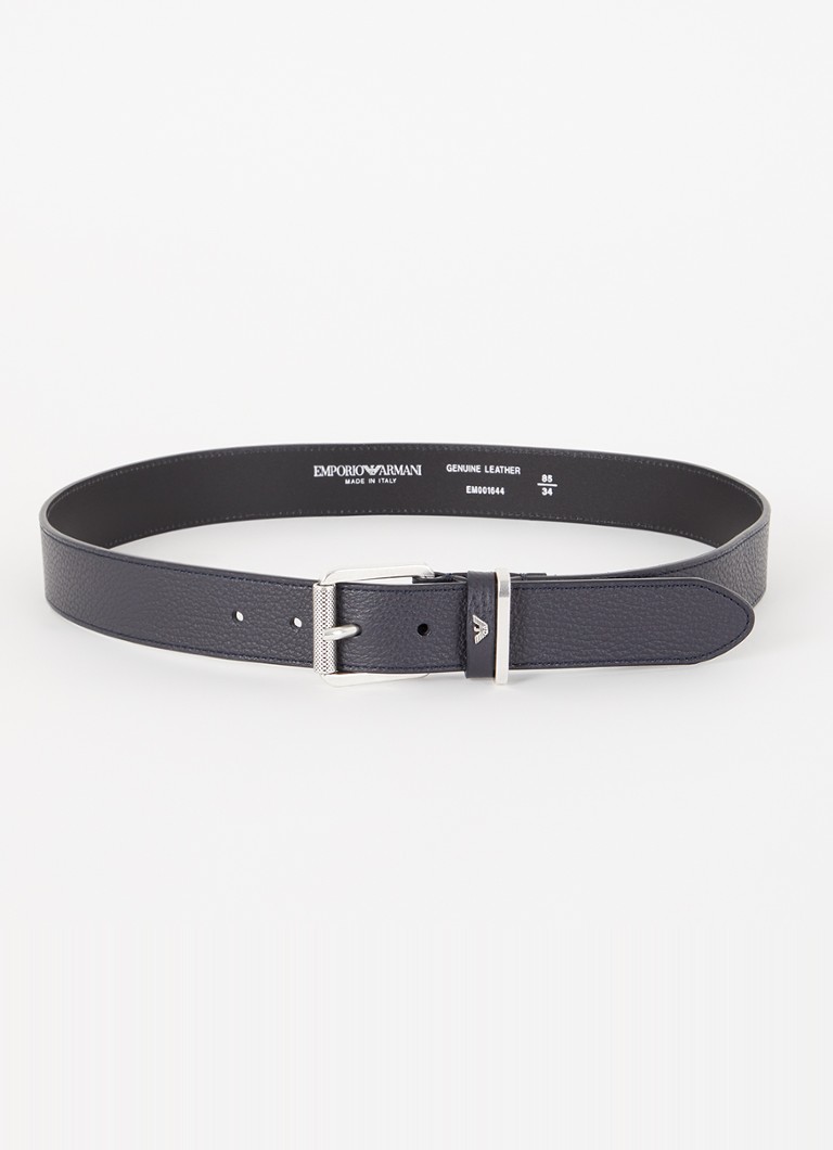 Armani Heren Riem van leer in de kleur Donkerblauw