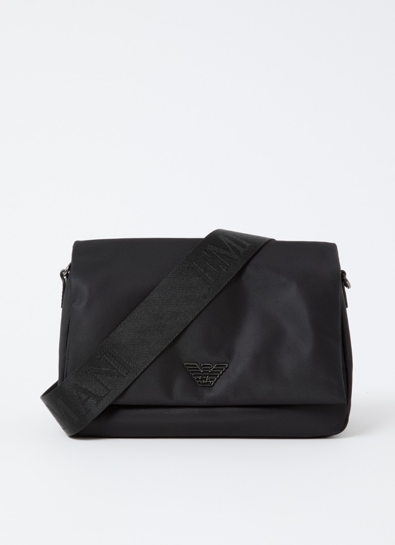 Armani Heren Crossbodytas met logo in de kleur Zwart
