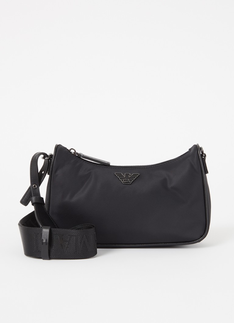 Armani Dames Schoudertas met logo in de kleur Zwart