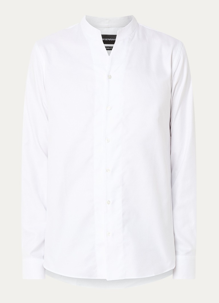 Armani Heren Regular fit overhemd met stretch in de kleur Gebroken wit