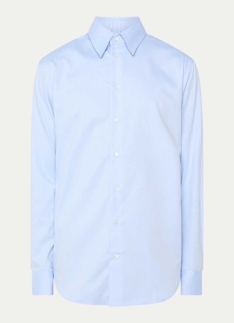 Armani Heren Regular fit overhemd met stretch in de kleur Lichtblauw