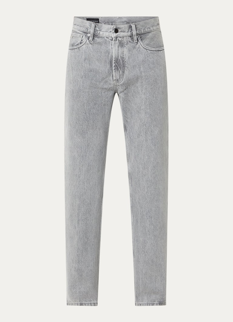 Armani Heren Straight leg jeans met steekzakken in de kleur Lichtgrijs