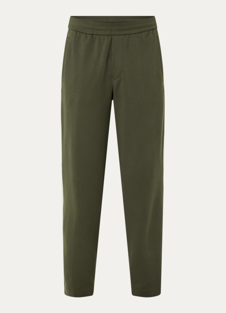 Armani Heren Straight fit trackpants met steekzakken in de kleur Olijfgroen