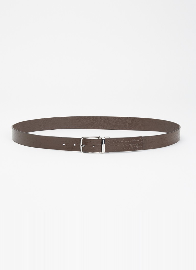 Armani Heren Riem van leer in de kleur Donkerbruin